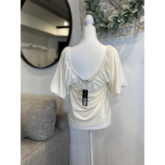 Women’s White Blouse Small Puff Sleeve NWT‎ Banana Republic X Reprive - Picture 3 of 6
